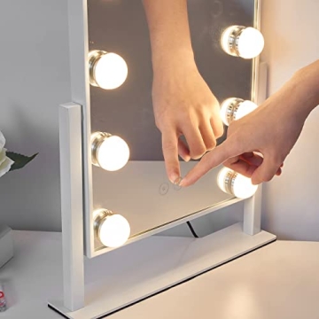 Kotdning Lighted Makeup Mirror with 10X Magnification