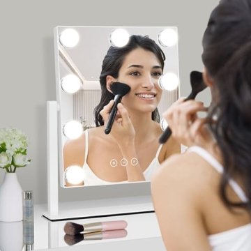 Kotdning Lighted Makeup Mirror with 10X Magnification