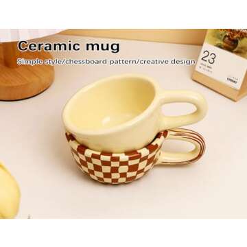Charming Checkerboard Coffee Mug for Home or Office