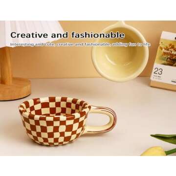 Charming Checkerboard Coffee Mug for Home or Office