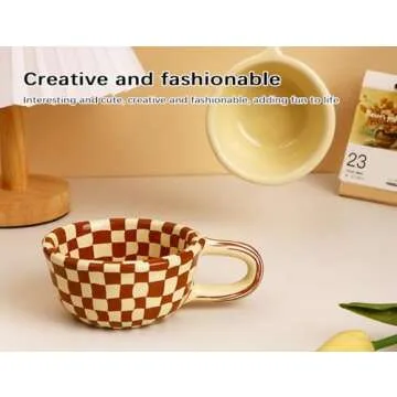 Charming Checkerboard Coffee Mug for Home or Office