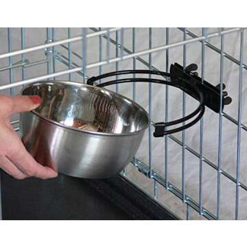 MidWest Homes for Pets Snap'y Fit Stainless Steel Food Bowl / Pet Bowl, 1 qt. for Dogs & Cats, Silve...