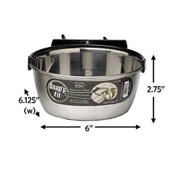 MidWest Homes for Pets Snap'y Fit Stainless Steel Food Bowl / Pet Bowl, 1 qt. for Dogs & Cats, Silver