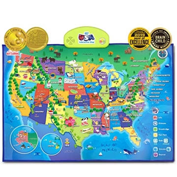 BEST LEARNING i-Poster My USA Interactive Map - Educational Smart Talking Poster Toy for 5 to 12 Yea...