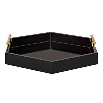 Kate and Laurel Lipton Modern Hexagon Decorative Tray - Perfect for Serving & Display