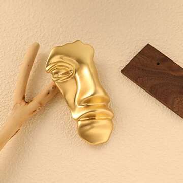 Stylish Golden Face Mask Brooch for Men and Women