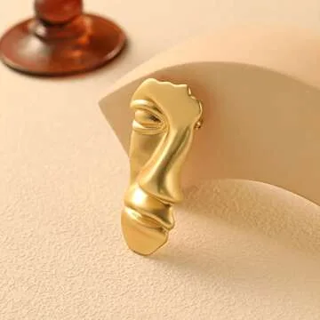Stylish Golden Face Mask Brooch for Men and Women