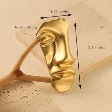 Stylish Golden Face Mask Brooch for Men and Women
