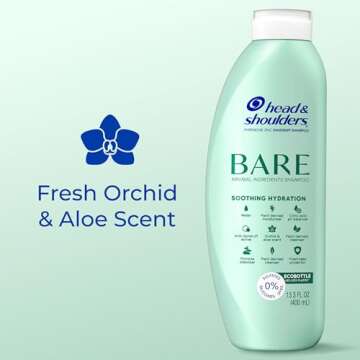 Head & Shoulders BARE Dandruff Shampoo Twin Pack, Sulfate-Free, Silicion-Free, Dye-Free, Eco-Friendly Bottles, Safe for All Hair Types, 13.5 Fl Oz Each (Set of 2)