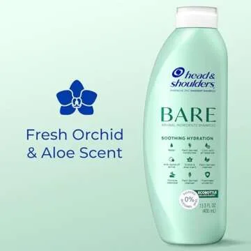 Head & Shoulders BARE Dandruff Shampoo Twin Pack, Sulfate-Free, Silicion-Free, Dye-Free, Eco-Friendly Bottles, Safe for All Hair Types, 13.5 Fl Oz Each (Set of 2)
