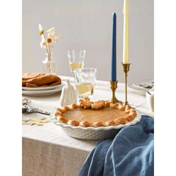 LE TAUCI Pie Pans for Baking 9 Inch, Ceramic Pie Plate for Apple Pie, Round Baking Dish Oven Safe, E...