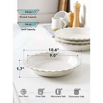 Elegant Le Tauci Fluted 9-Inch Pie Dish for All Occasions