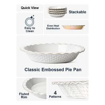Elegant Le Tauci Fluted 9-Inch Pie Dish for All Occasions
