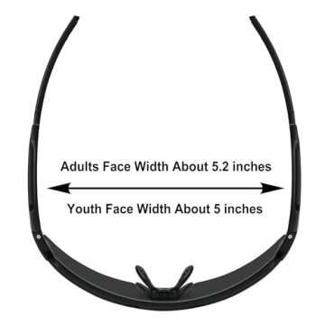 OMEKOL Age 8-18 Youth Polarized Baseball Sunglasses Boys Girls Sports Sun Glasses UV400 Goggles Head...