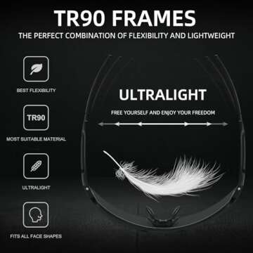 OMEKOL Age 8-18 Youth Polarized Baseball Sunglasses Boys Girls Sports Sun Glasses UV400 Goggles Head Width Less Than 5 Inch - AP2-S