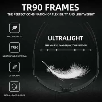 OMEKOL Age 8-18 Youth Polarized Baseball Sunglasses Boys Girls Sports Sun Glasses UV400 Goggles Head Width Less Than 5 Inch - AP2-S