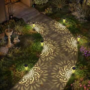 gardencave 6 Pack Solar Lights Outdoor Garden Decorative with Warm Light Waterproof Pathway Landscap...