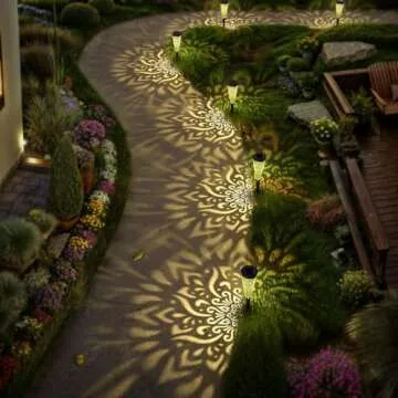 gardencave 6 Pack Solar Lights Outdoor Garden Decorative with Warm Light Waterproof Pathway Landscape Lights for Path Patio Backyard Walkway Yard Garden Decor (Black, 6Pcs)