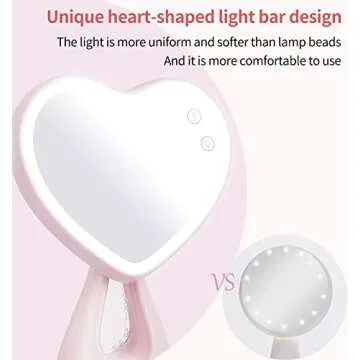 Makeup Mirror with Lights,2000 mAh LED Rechargeable Makeup Mirror,Back Ambient Light, Nice Gift for Daughter Girlfriend Wife Sister