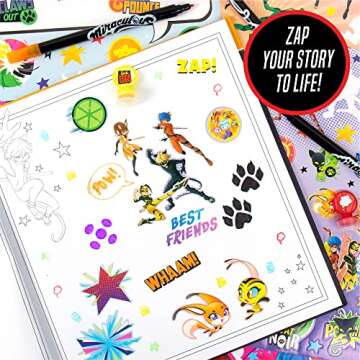 Miraculous Make Your Own Comic Book – Create 2 Comic Books Ladybug, Cat Noir, Tikki & More – Creative Toys for Kids Ages 6 & Up – DIY Comic Book Kit Kids