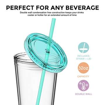 Maars Insulated Travel Tumblers | 32 oz Double Wall 3 Pack