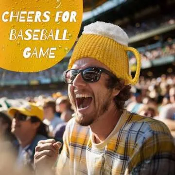 gagift world Beer Hat, Knit Funny Hat for Men and Women, Novelty Gifts for Beer Lovers Cute Birthday Christmas Halloween White Elephant Gifts for Adults