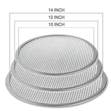 Pizza Screen, 3PCS Aluminum Alloy Seamless Pizza Screen Non Stick Mesh Net Baking Tray Cookware Kitc...