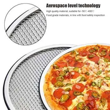 Pizza Screen, 3PCS Aluminum Alloy Seamless Pizza Screen Non Stick Mesh Net Baking Tray Cookware Kitchen Tool For Oven, BBQ 10 inch and 12 inch,14 inch