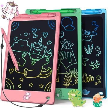 FLUESTON LCD Writing Tablet 3 Pack for Kids Doodle Board