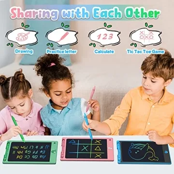 FLUESTON LCD Writing Tablet 3 Pack for Kids Doodle Board