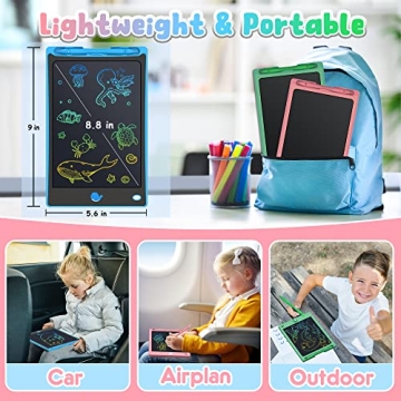 FLUESTON LCD Writing Tablet 3 Pack for Kids Doodle Board