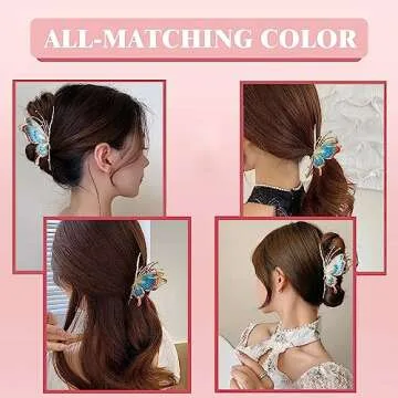 6 Pcs Elegant Flower Metal Claw Hair Clips for Women