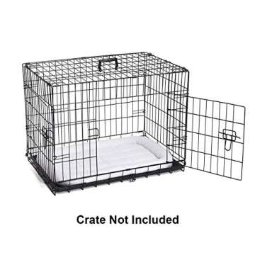 Amazon Basics 29-Inch Padded Pet Bolster Bed for Dog, White, 29.13"L x 18.9"W x 2.76"H