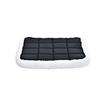Amazon Basics 29-Inch Padded Pet Bolster Bed for Dog, White, 29.13"L x 18.9"W x 2.76"H