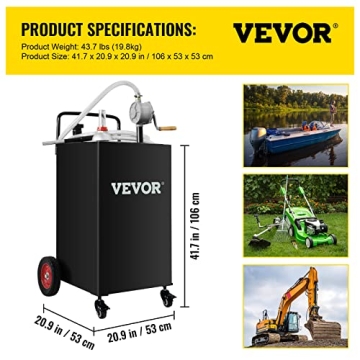 VEVOR 35 Gallon Fuel Caddy for Easy Fuel Transport