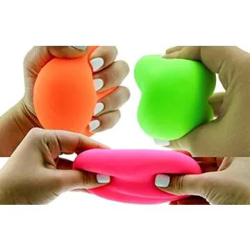 JA-RU Squishy Dough Ball (1 Ball Assorted) Neon Color Sensory Fidget Ball for Kids. Stress Relief Therapy Tactile Squeeze Ball. Bulk Toys. Office Desk Calming Fidgets. 401 (Pack of 2)