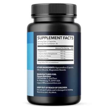 L-Arginine Capsules with L-Citrulline - Nitric Oxide Supplement - L Arginine and L Citrulline Blend ...
