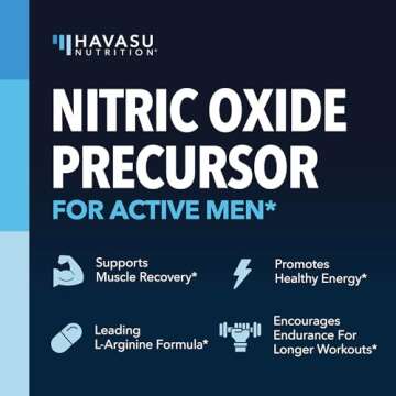 L-Arginine Capsules with L-Citrulline - Nitric Oxide Supplement - L Arginine and L Citrulline Blend - 60 Count - Vegan, Non-GMO Capsules for Performance, Endurance and Muscle Support - 1 Month Supply