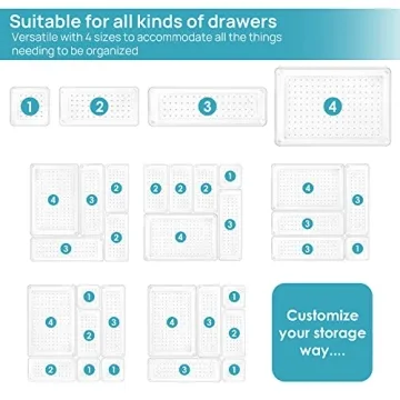 Vtopmart Clear Plastic Drawer Organizers - 25 PCS Set