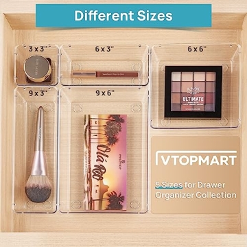 Vtopmart Clear Plastic Drawer Organizers - 25 PCS Set