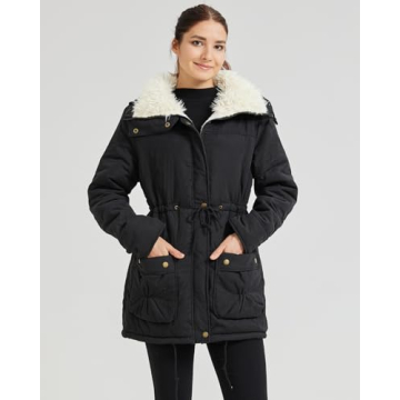 MEWOW Women's Thick Faux Lamb Wool Lined Winter Coat