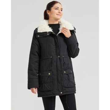 MEWOW Women's Thick Faux Lamb Wool Lined Winter Coat