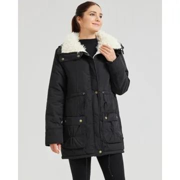 MEWOW Women's Thick Faux Lamb Wool Lined Winter Coat