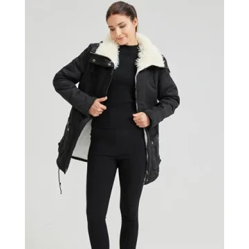 MEWOW Women's Thick Faux Lamb Wool Lined Winter Coat