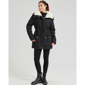 MEWOW Women's Thick Faux Lamb Wool Lined Winter Coat