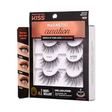 KISS Magnetic False Eyelashes - 3 Pairs with Strong Hold