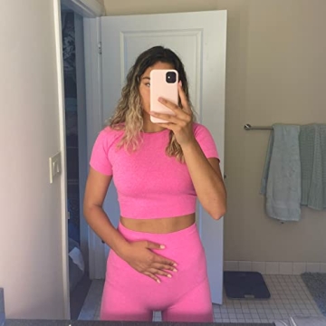 IWEMEK Women's Seamless Yoga Outfits 2 Piece Set