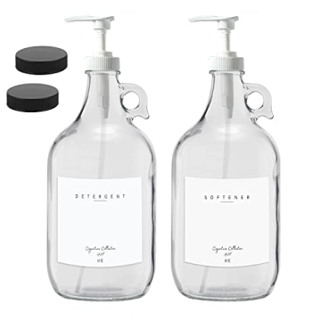 Laundry Detergent Dispenser: Stylish Glass Jugs with Pump