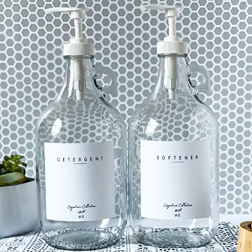 Laundry Detergent Dispenser: Stylish Glass Jugs with Pump