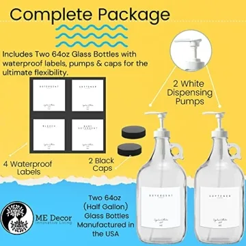 Laundry Detergent Dispenser: Stylish Glass Jugs with Pump